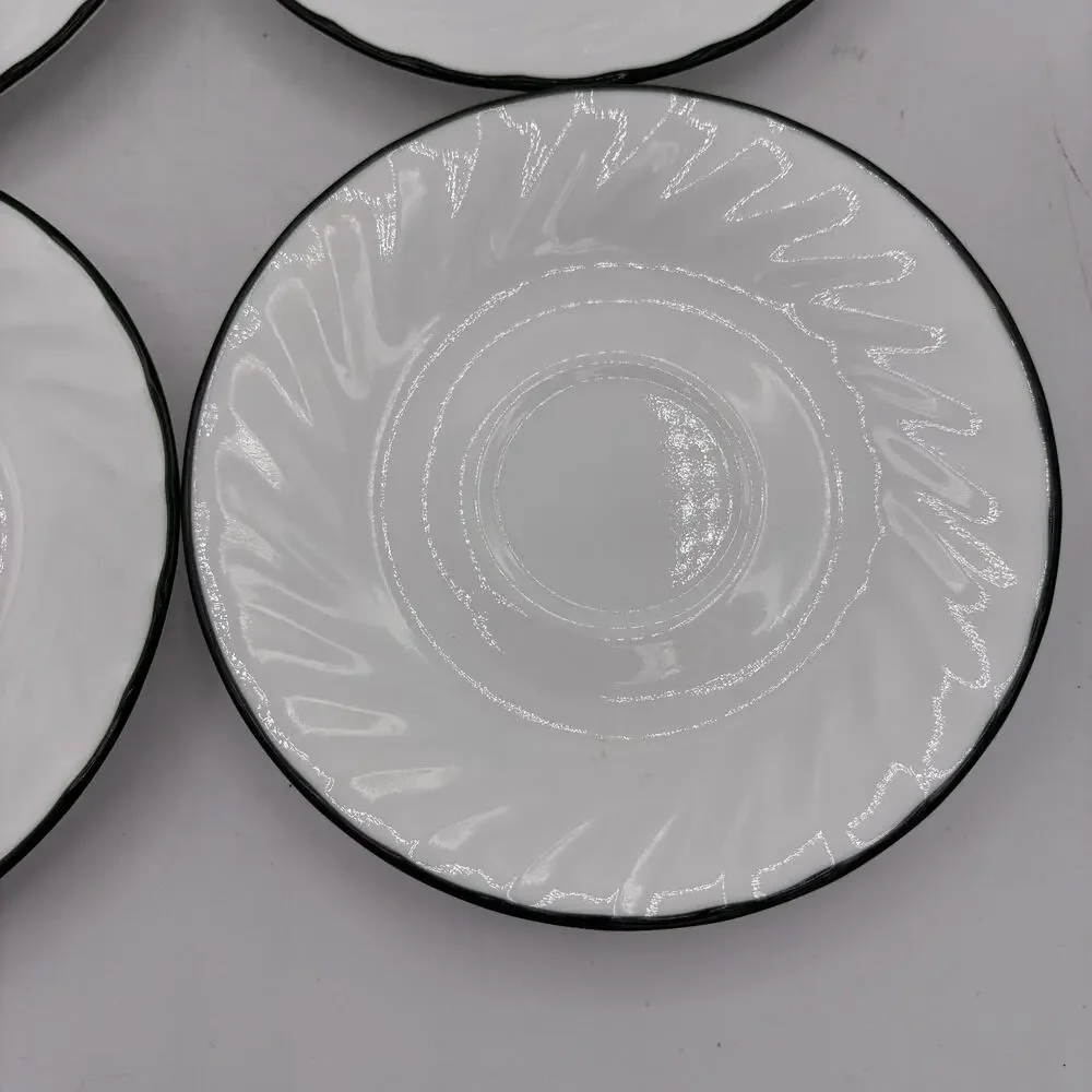 Vintage Corelle‎ Corning Saucer Plates Callaway Ivy Swirl Rim 6.25